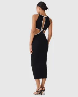 San Sloane Adrian Rib Midi Dress Black Size 8 for rent on The Volte - image 3