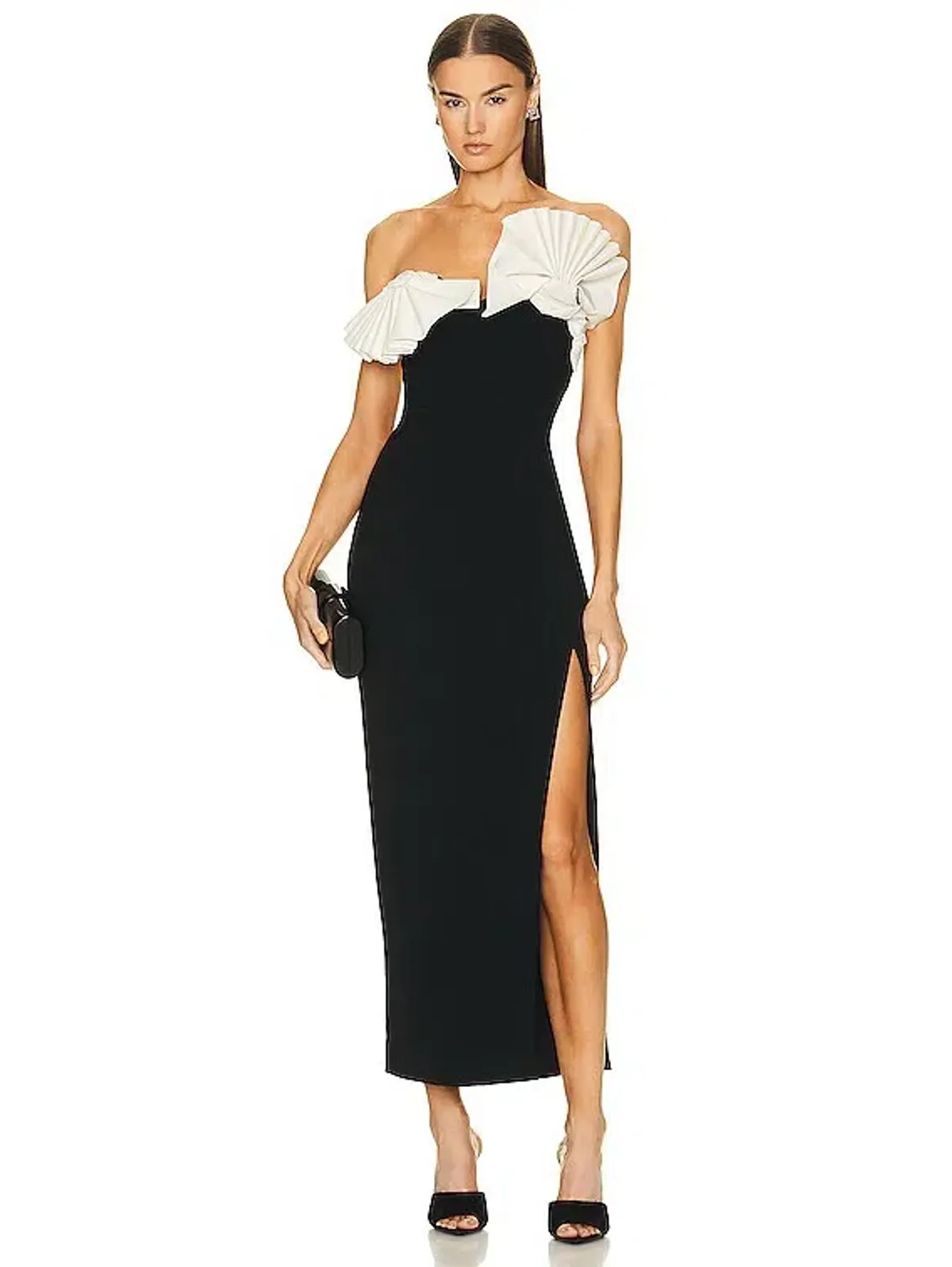 Rachel Gilbert Lavina Midi Dress Black Size 10 for rent on The Volte - main image