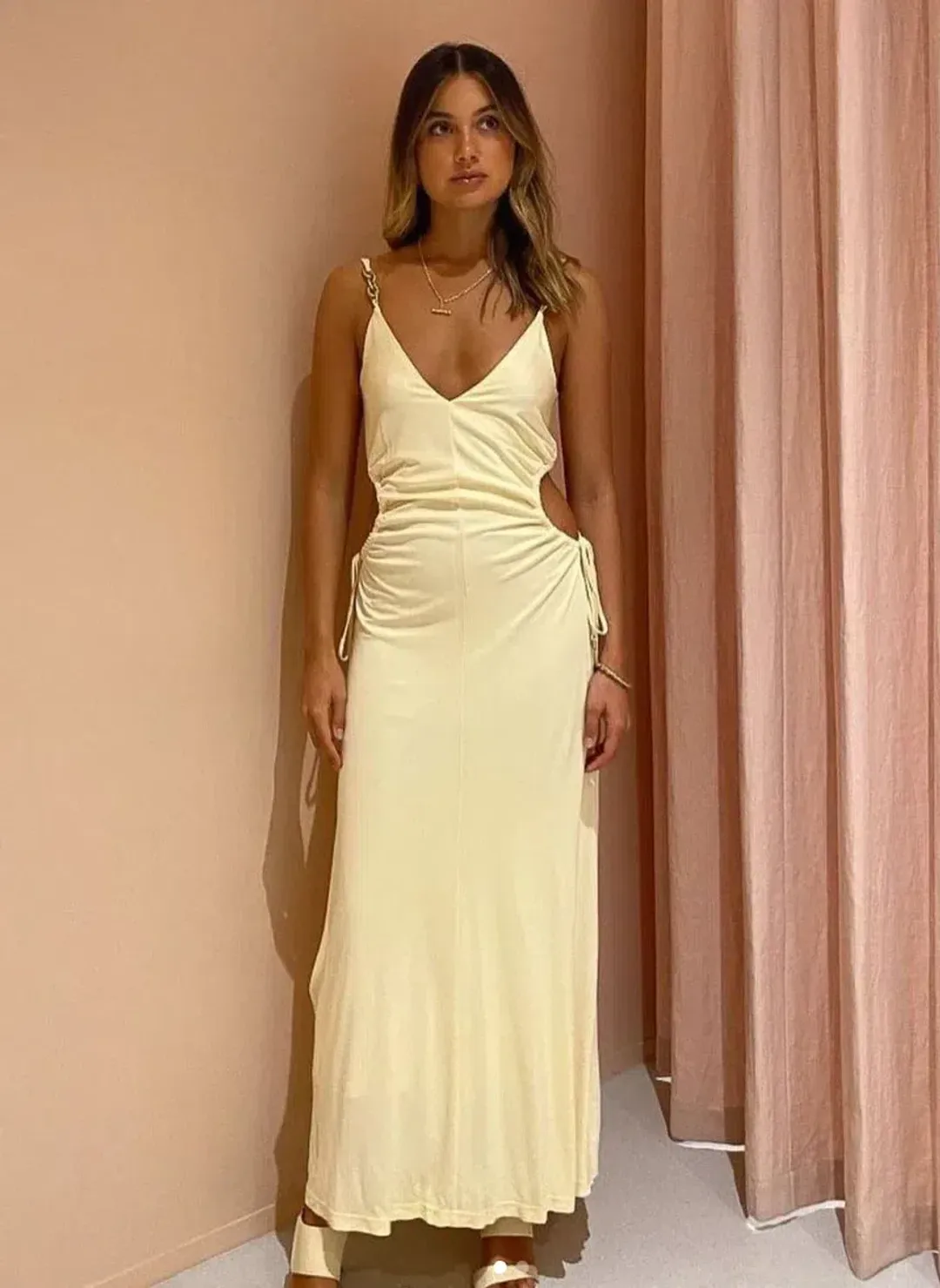Manning Cartell Tuning In Chain Dress Custard Yellow Size 8 for rent on The Volte - main image