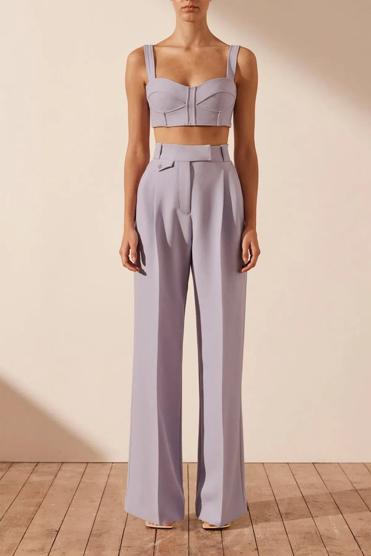 Shona Joy Irena Corded Bustier in Lavender Size 8 for rent on The Volte - main image