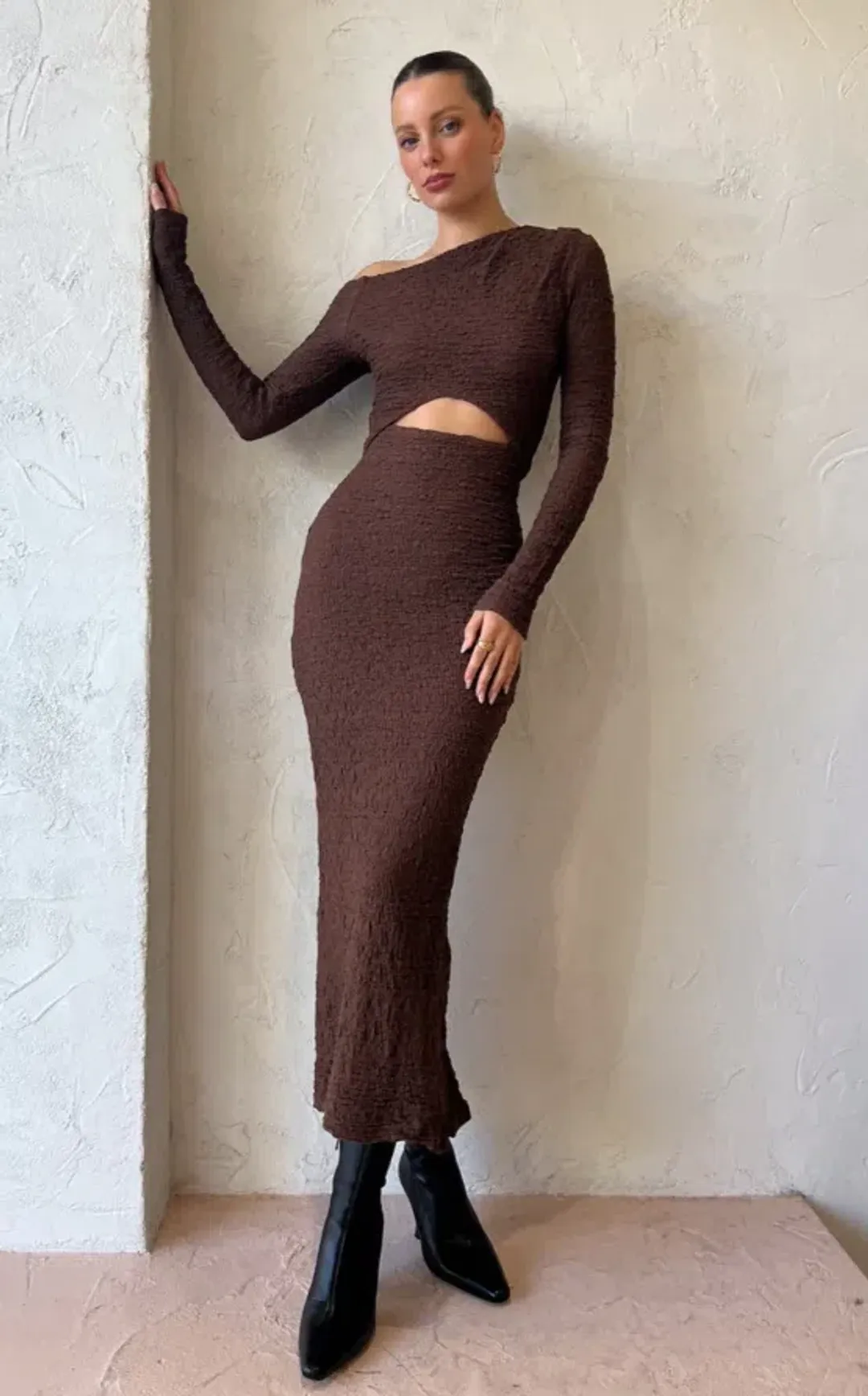 Sovere Overcast Dress In Carob Size 10 for rent on The Volte - main image