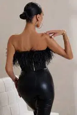 Club L London All About You Feather Corset Boodysuit Size 12  for rent on The Volte - image 3