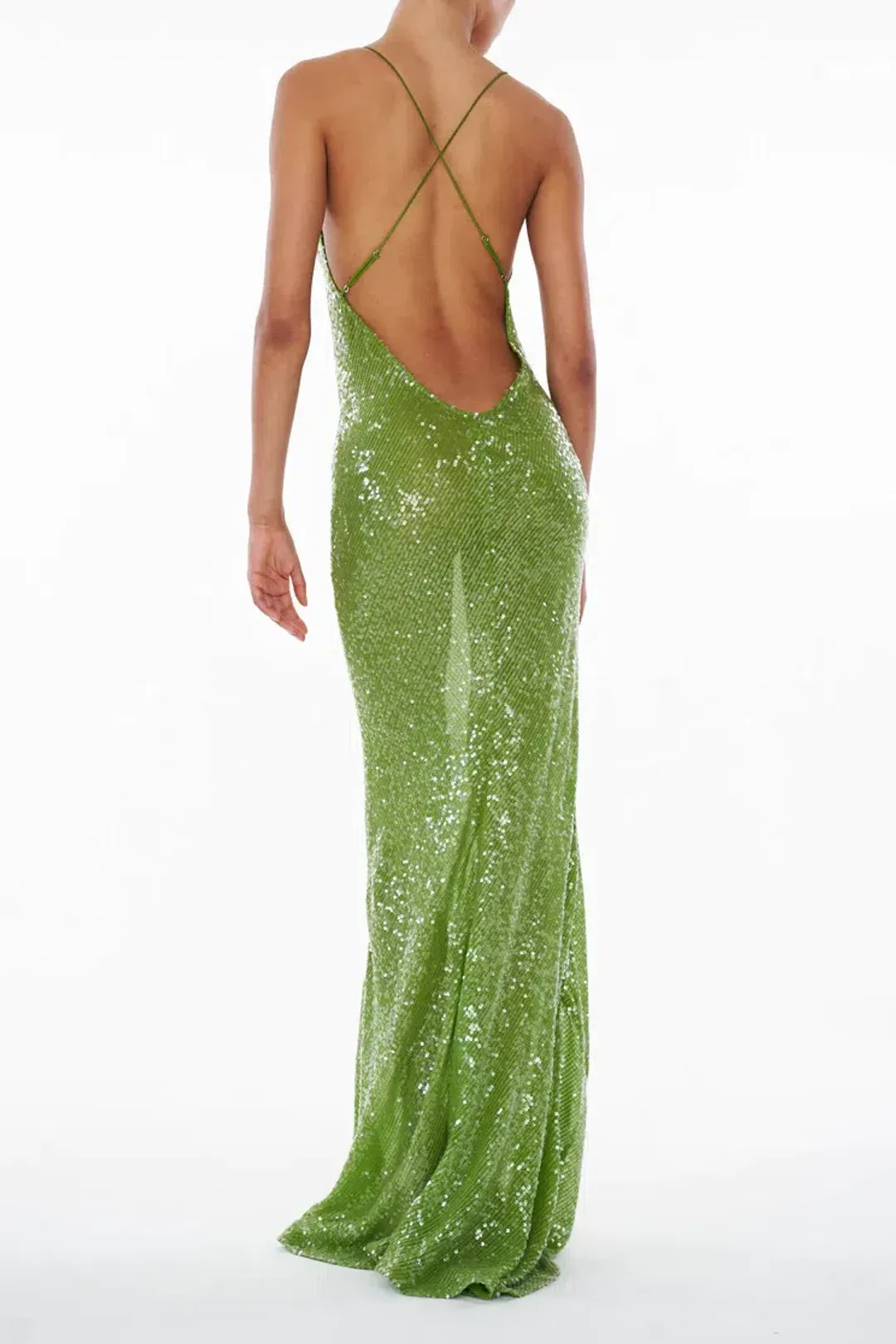 Rat and Boa Gaia Dress Green Sequin Size XXS/AU 6 for rent on The Volte - main image