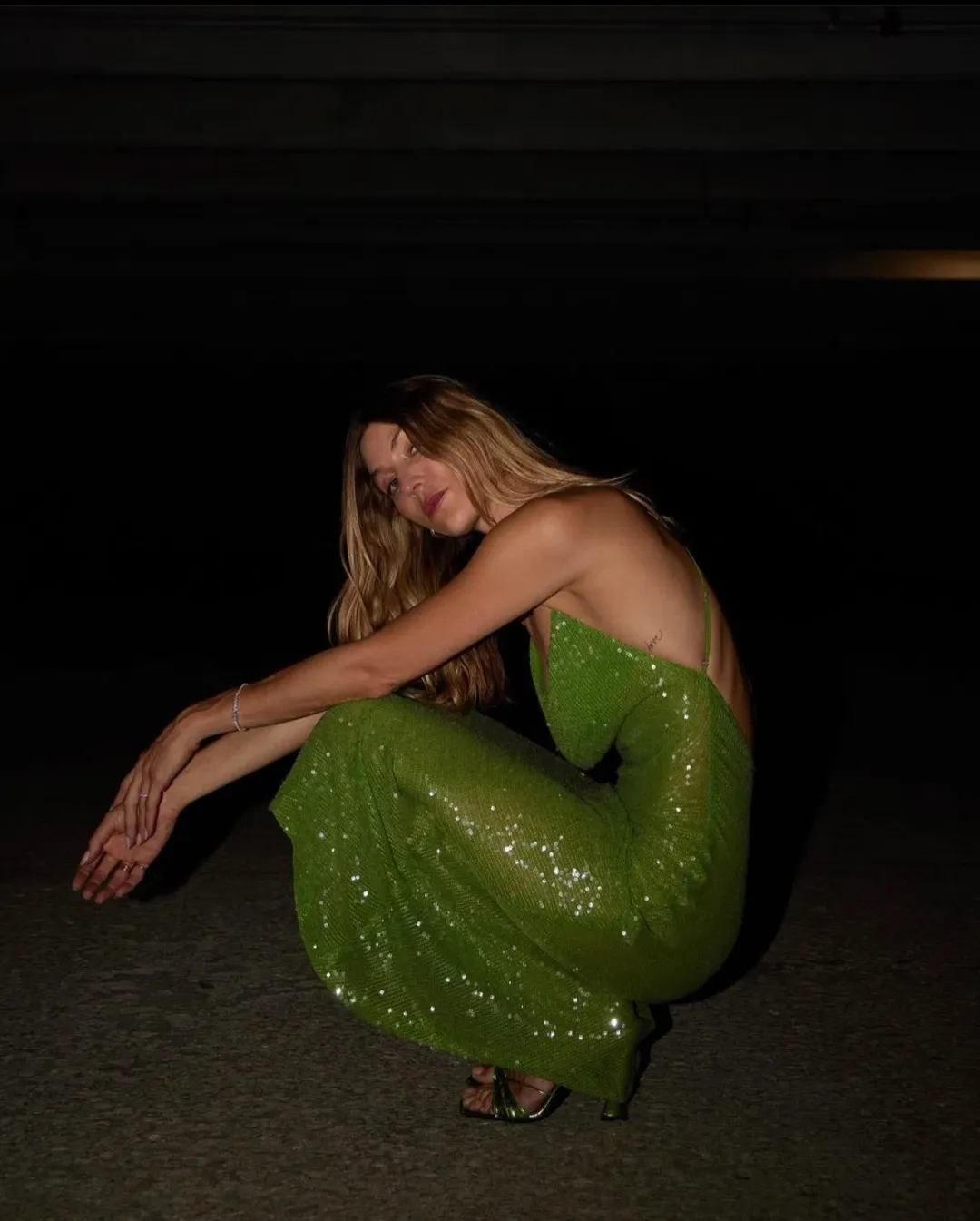 Rat and Boa Gaia Dress Green Sequin Size XXS/AU 6 for rent on The Volte - main image