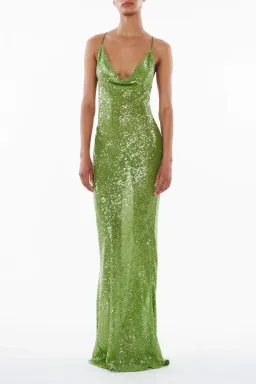 Rat and Boa Gaia Dress Green Sequin Size XXS/AU 6 for rent on The Volte - image 1