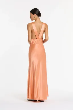 Aries Cut Out Maxi Dress Peach Size 8 for rent on The Volte - image 2