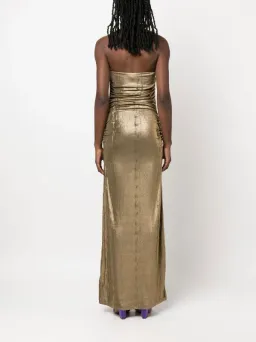 Diesel Metallic Ruched Halterneck Gown Size 10 for rent on The Volte - image 8