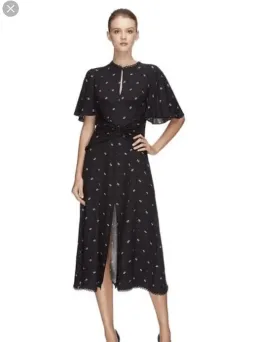 Lover Foulard Midi Dress Black Size 10  for rent on The Volte - image 1