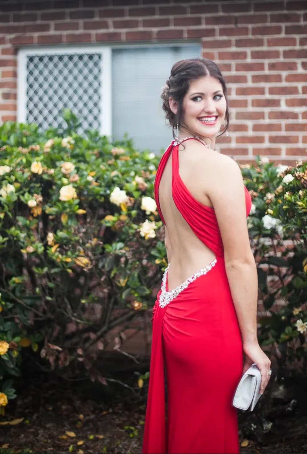 Rose Noir Halter Formal Floor Length Gown Red Size 8 for rent on The Volte - main image