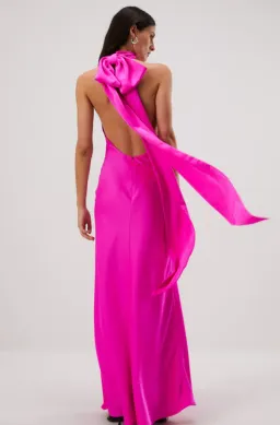 Misha Evianna Satin Gown Hot Pink Size 6/XS for rent on The Volte - image 3