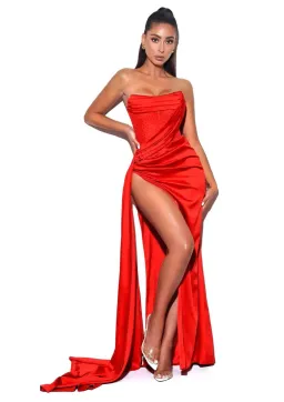 Miss Circle Holly Crystalised Dress Red Size 10 for rent on The Volte - image 1