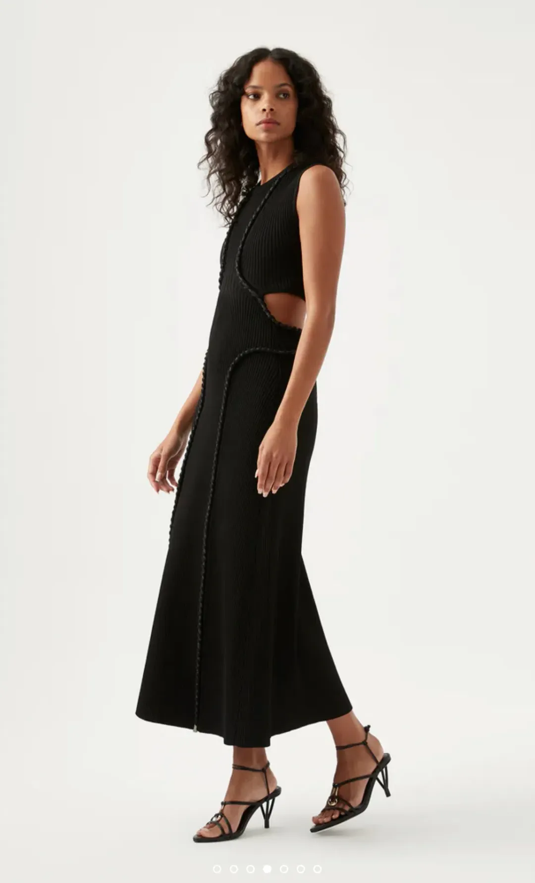 Aje Arp Cut Out Knit Midi Dress Black Size 6  for rent on The Volte - main image