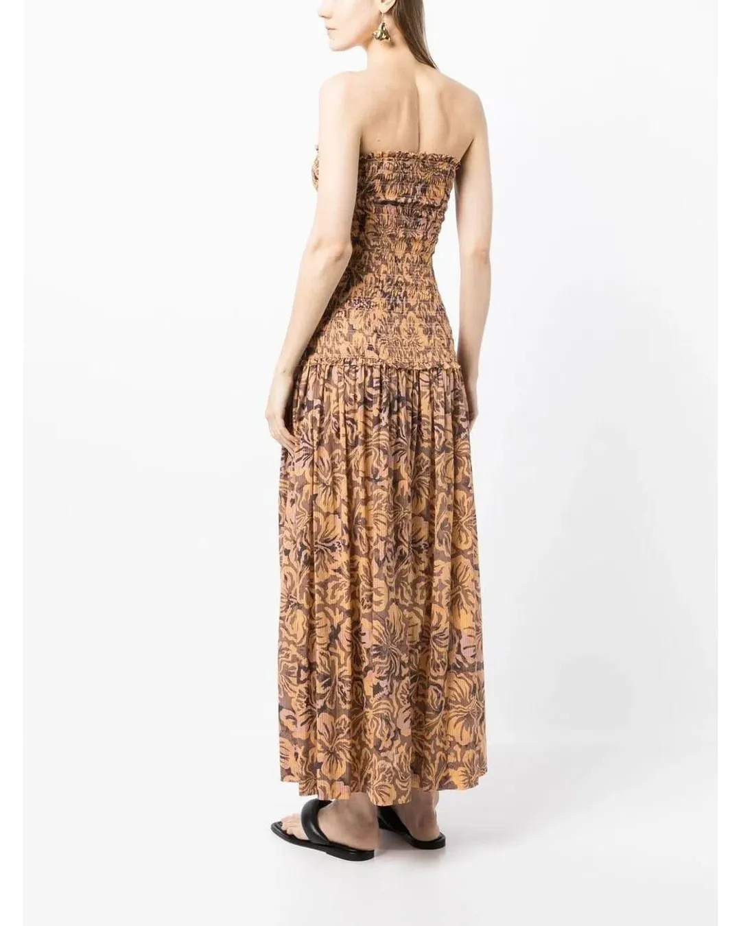Bec & Bridge Samara Strapless Shirred Maxi Dress Floral Size 8 for rent on The Volte - main image