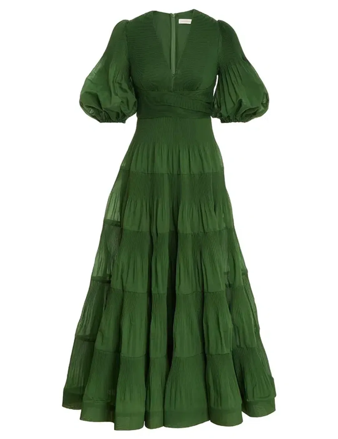 Zimmermann Pleated Midi Dress Green Size 0/AU 8 for rent on The Volte - main image