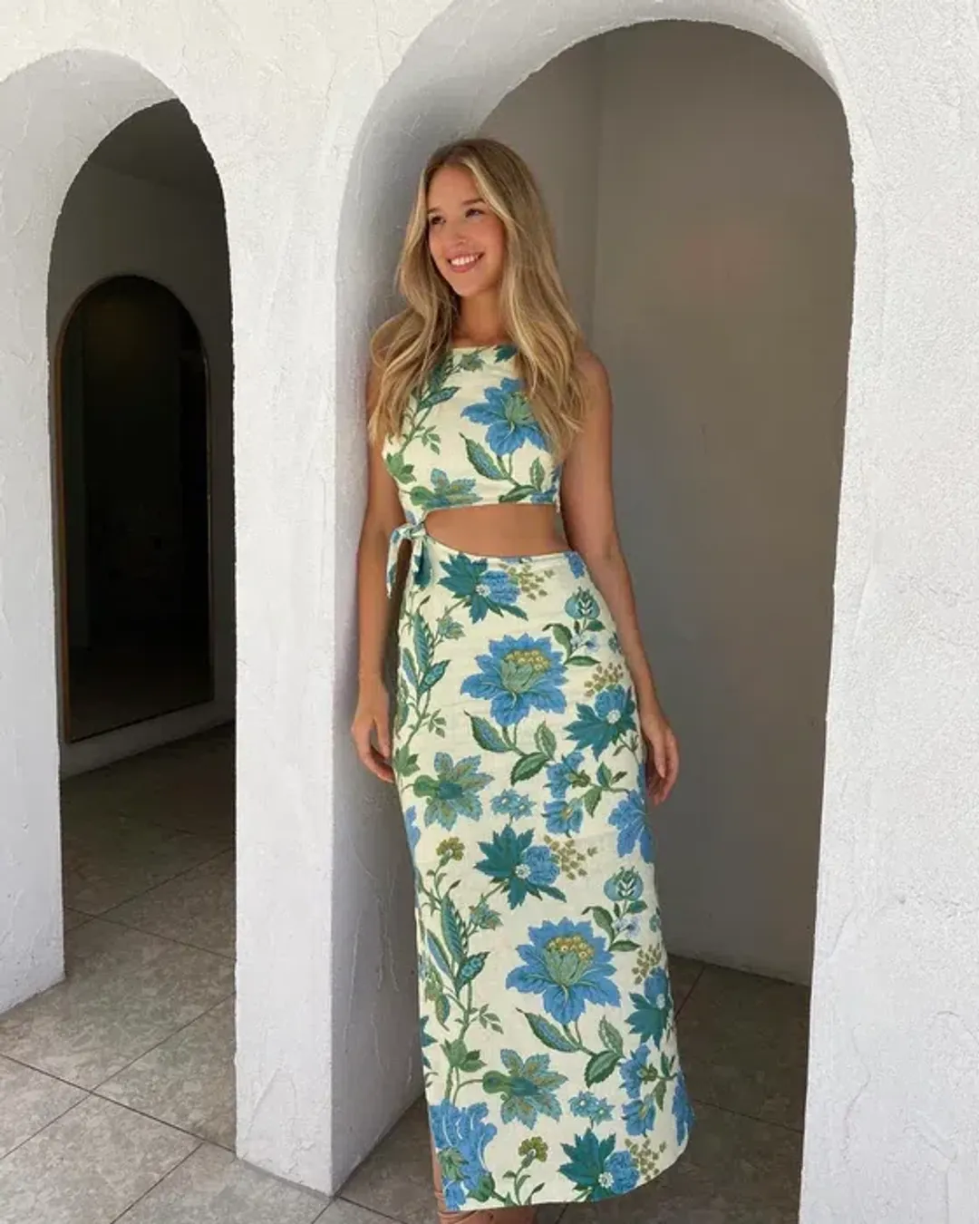 Sir the Label Alexandre Knot Maxi Dress Floral Size 1 / AU 8 for rent on The Volte - main image