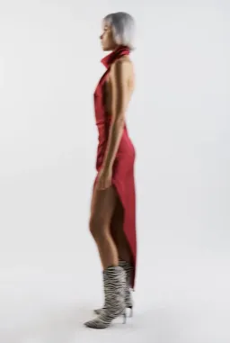 THE NEW ARRIVALS by İlkyaz Özel Valentina Midi Dress in Vin de Cerise Size 6/XS for rent on The Volte - image 2