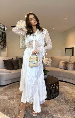 Aje Veil Lace Top & Skirt Set White Size 8 for rent on The Volte - image 2
