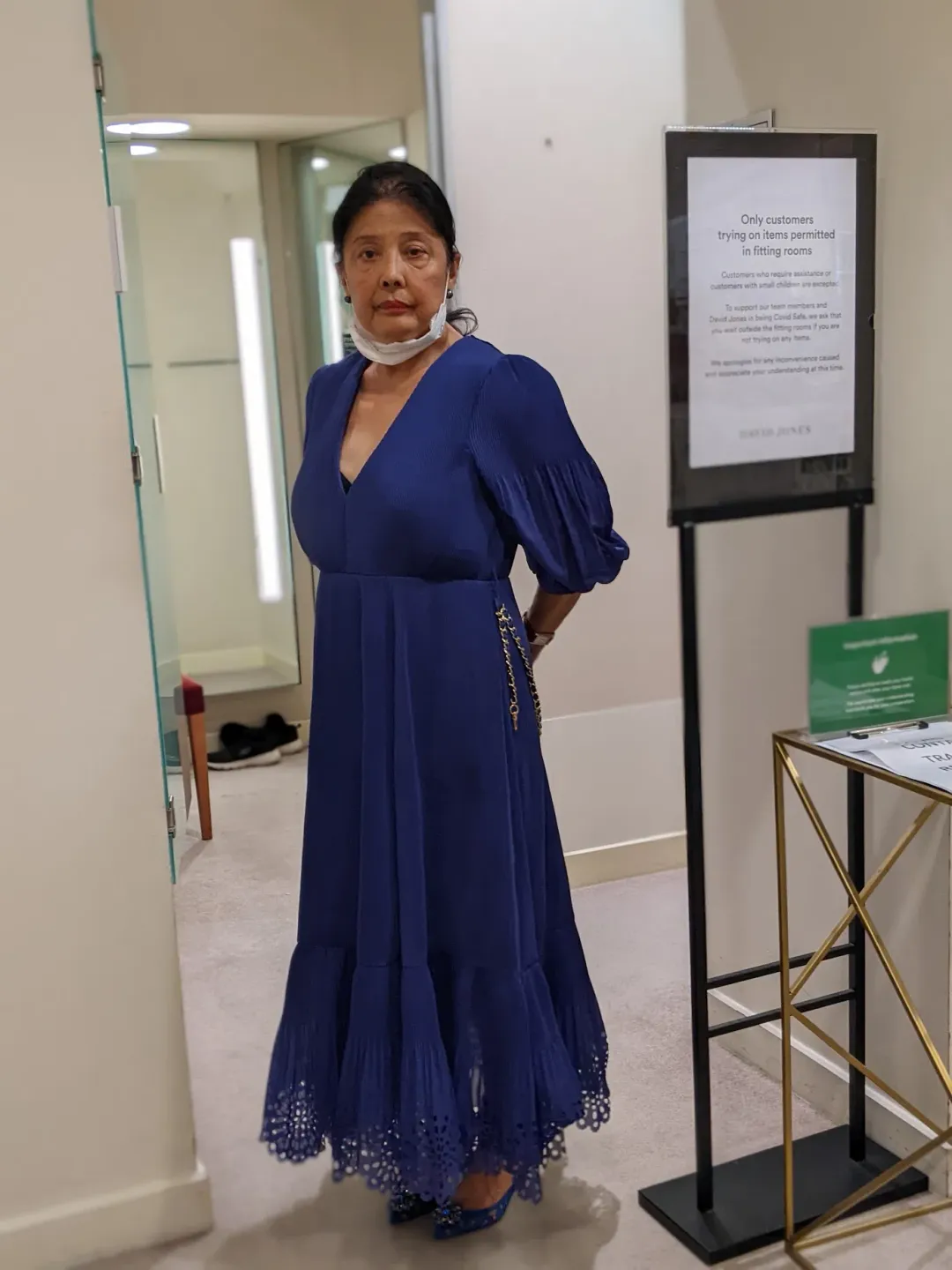 Zimmermann Pleated Midi Dress in Lapis Size 3 / AU 14 for rent on The Volte - main image