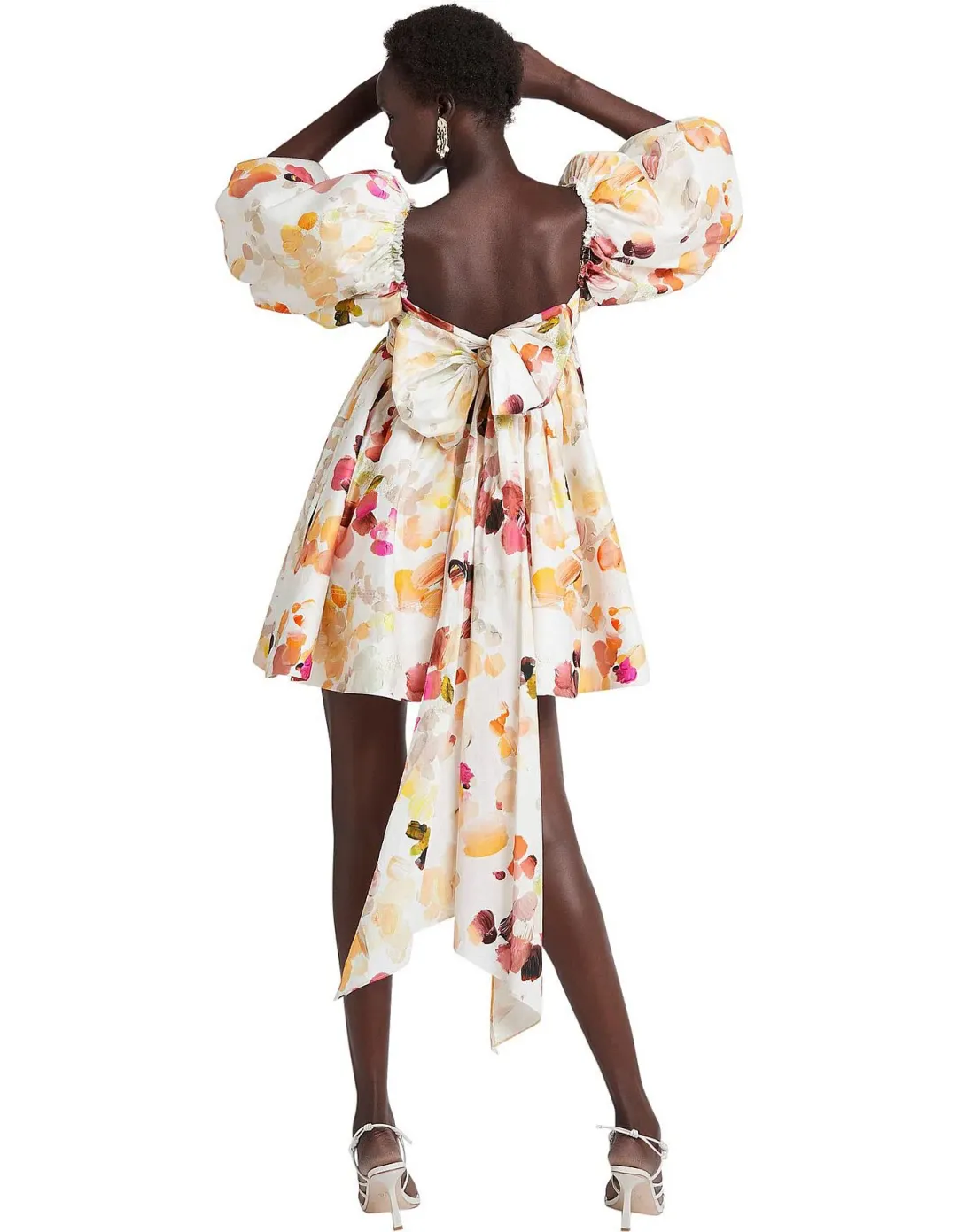 Aje Dassia Puff Sleeve Mini Dress Floral Size 10 for rent on The Volte - main image