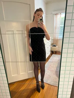 Rebecca Vallance Pollock Strapless Mini Dress Black Size 10 for rent on The Volte - image 6