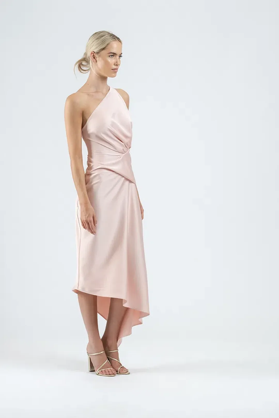 One Fell Swoop Temptation Midi Dress in Sleek Blush Size 10 for rent on The Volte - main image