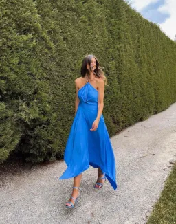 One Fell Swoop Lily Midi Dress Blue Size 10 for rent on The Volte - image 2
