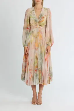 Ministry of Style Sunrise Midi Dress Blush Multi Print size AU 16 for rent on The Volte - image 1