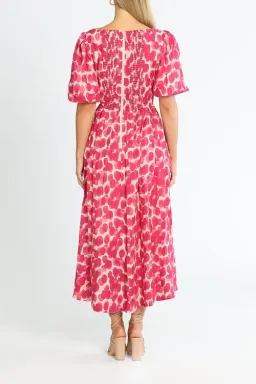 Ministry of Style Mottled Blossoms Midi Dress Pink Print Size AU 10 for rent on The Volte - image 3