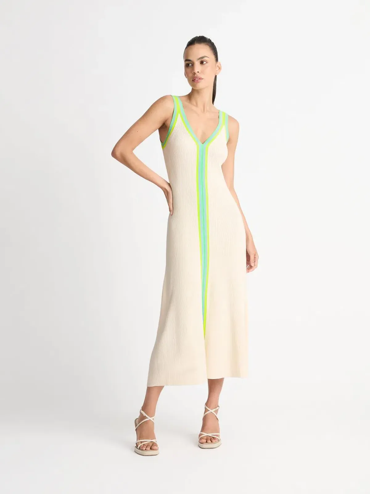 Sheike Elevation Knit Dress Ecru Size S / AU 8 for rent on The Volte - main image