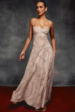 House Of CB Seren Corset Lace Back Maxi Dress Soft Pink Floral Size XS / AU 6 for rent on The Volte - image 1