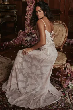 House Of CB Seren Corset Lace Back Maxi Dress Soft Pink Floral Size XS / AU 6 for rent on The Volte - image 6