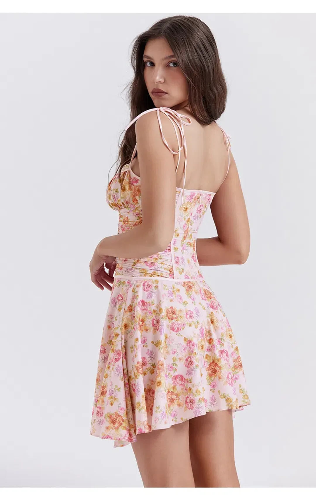 House of CB Alejandra Corset Mini Dress Light Lavender Floral Size S / AU 8 for rent on The Volte - main image