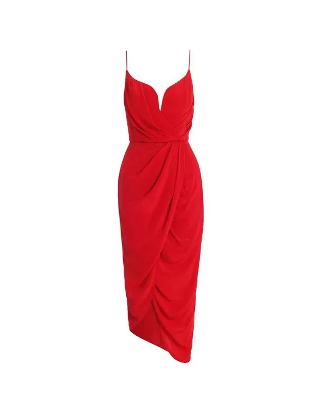 Zimmermann Silk Plunge Drape Dress in Terracotta/Red Size 3/Au 14 for rent on The Volte - main image
