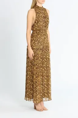 Shona Joy Carmela Sleeveless Midi Dress Khaki Print Size 8 for rent on The Volte - image 2