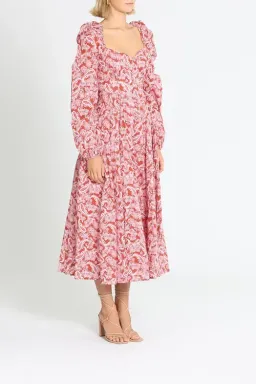 Steele Esme Dress Chestnut Paisley Pink Print Red Size 10 for rent on The Volte - image 2