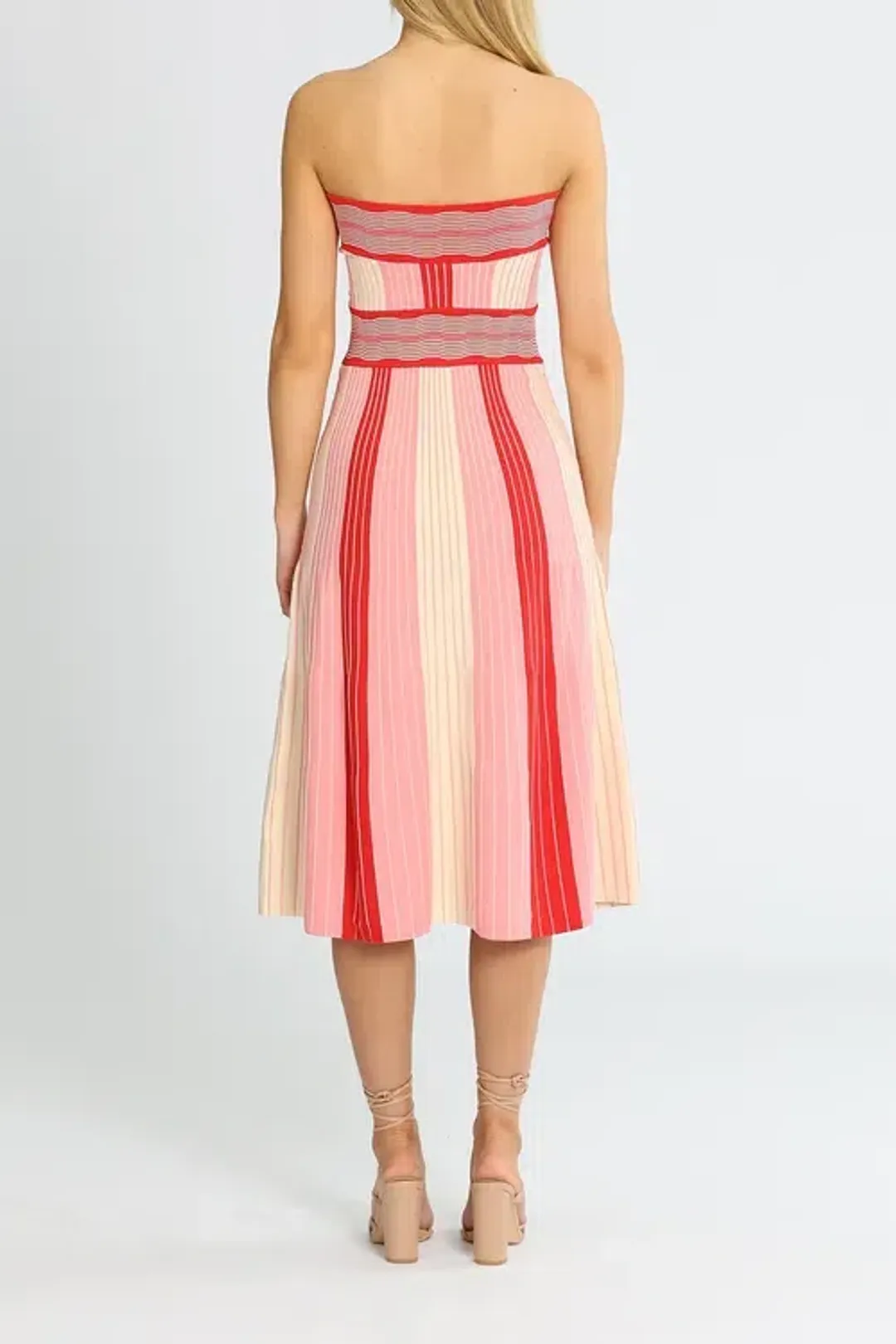 By Johnny Pipe Stripe Knit Dress Multi Pink Size AU 12 for rent on The Volte - main image