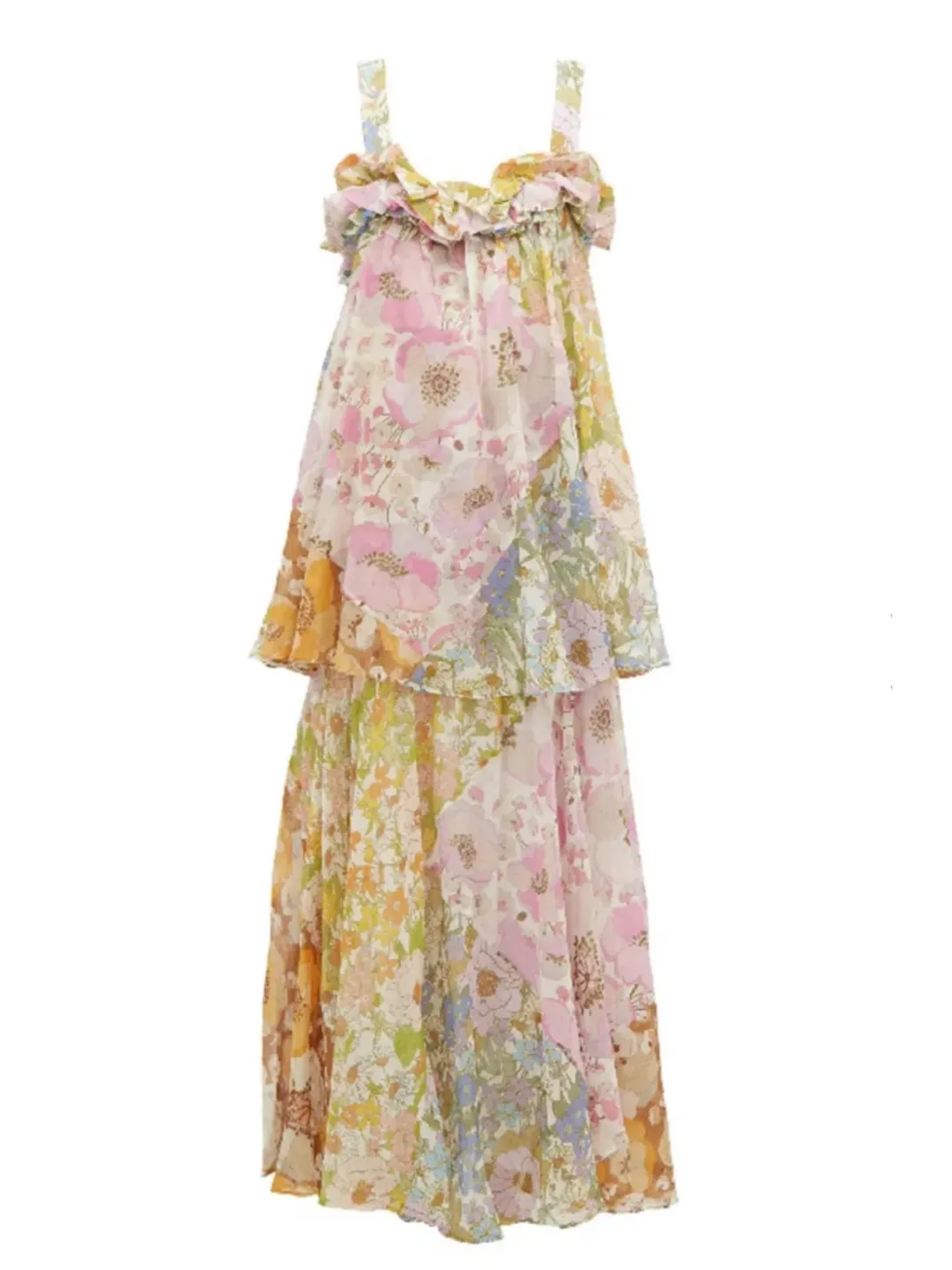 Zimmermann Super Eight Tiered Floral Maxi Dress Multi Size 0 / AU 8 for rent on The Volte - main image