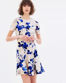 Lover Watercolour Scuba Mini Dress Floral Size AUS 8 US 4 for rent on The Volte - image 2