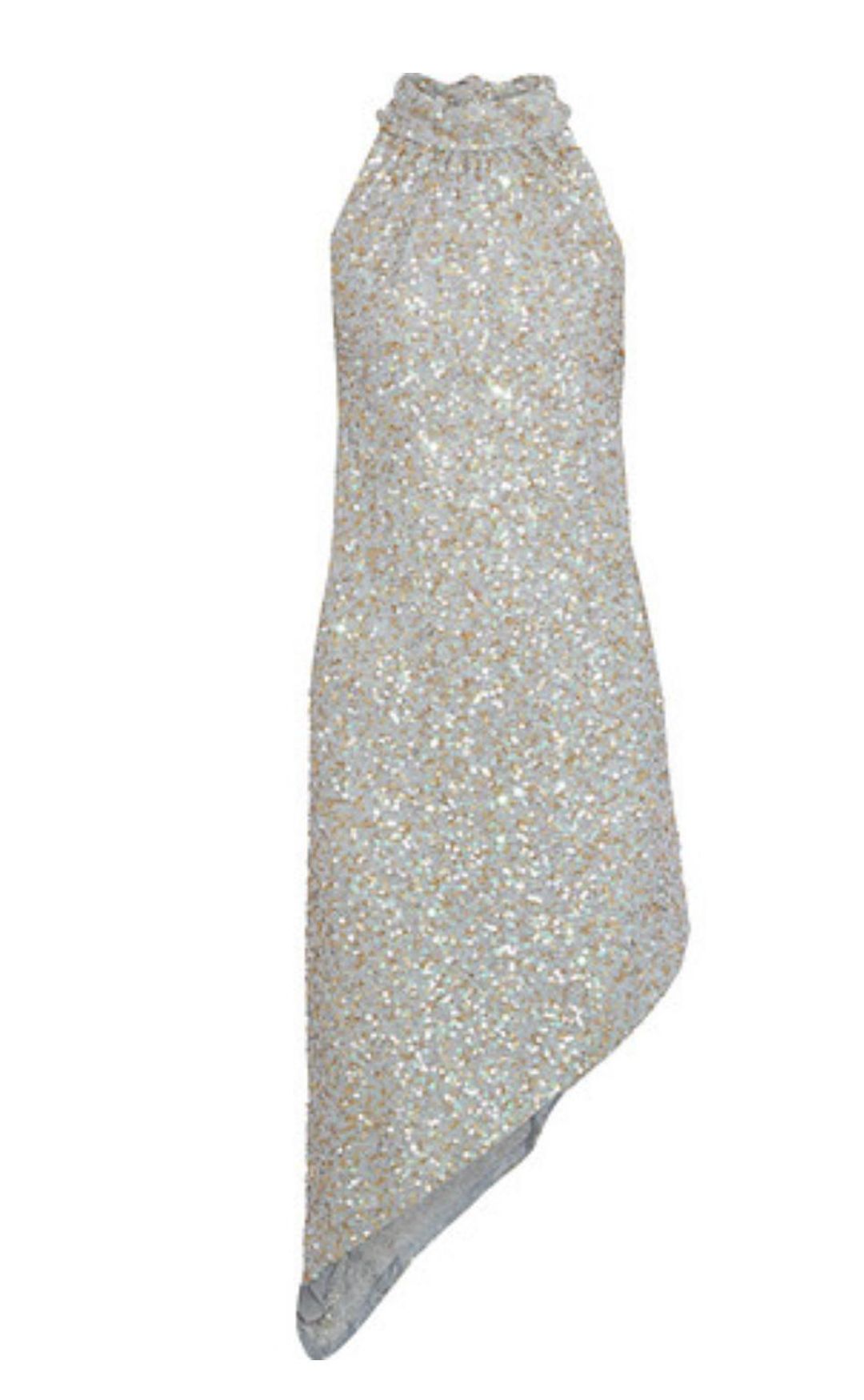 Anna Sui Asymmetric Sequin Embellished Chiffon Mini Dress Size 12 for rent on The Volte - main image