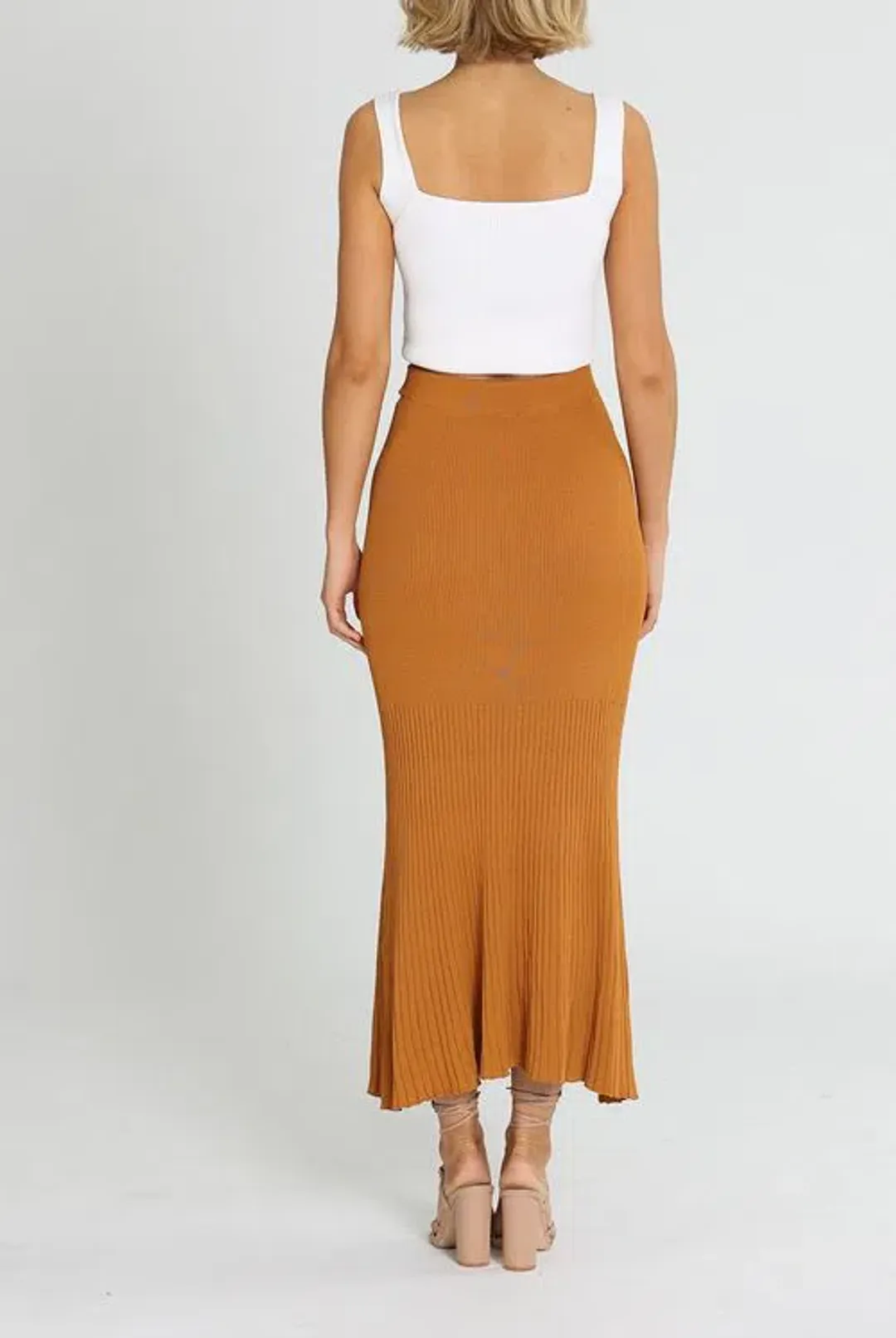 Alice McCall Michelle Knit Skirt Tan Brown Size AU 8 for rent on The Volte - main image