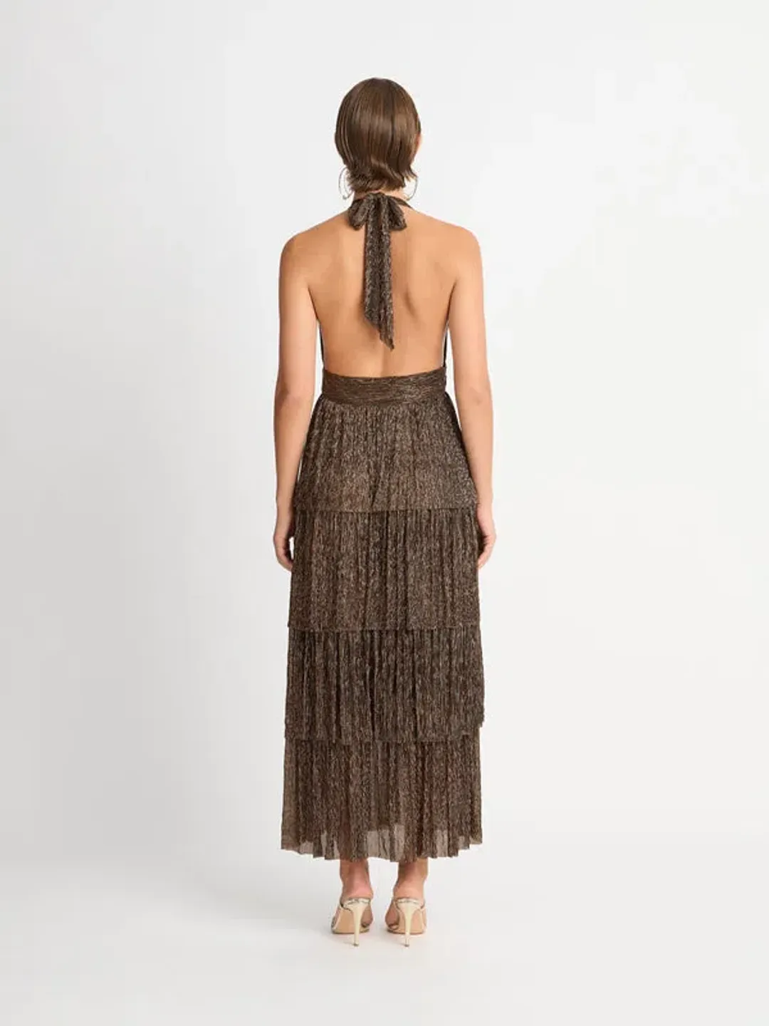 Sheike Galaxy Dress Metallic Gold Size 6 for rent on The Volte - main image