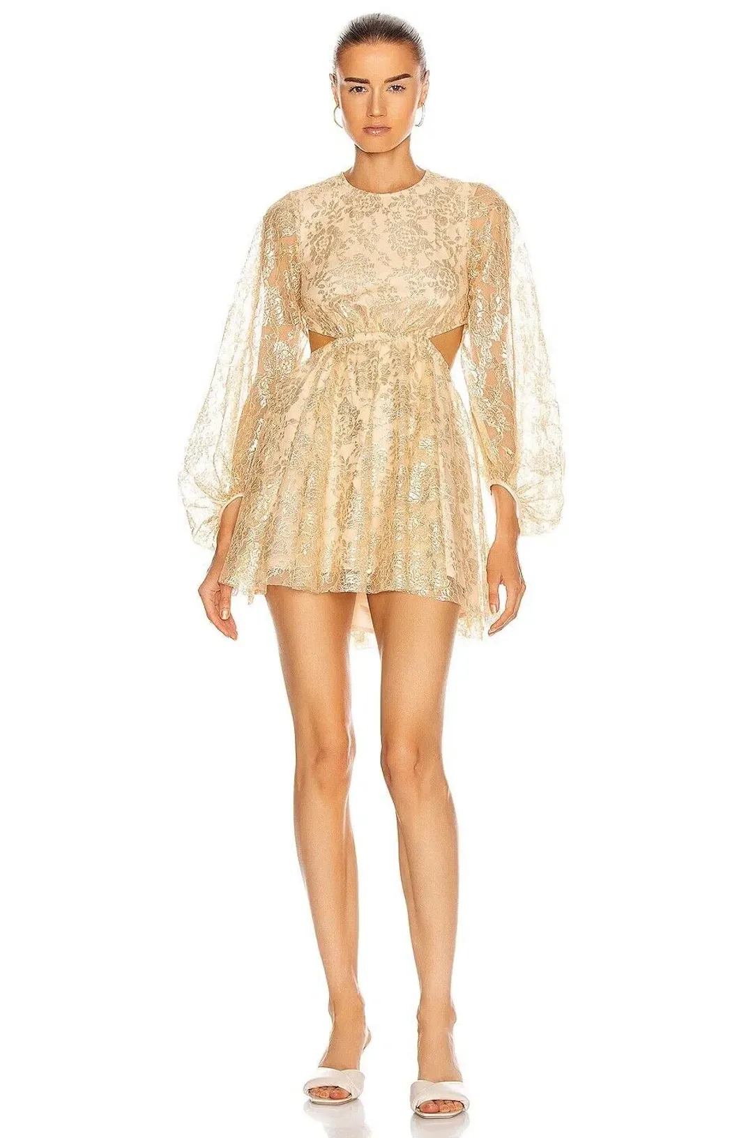 Alice McCall Magic Thinking Mini Dress Gold Size 8  for rent on The Volte - main image