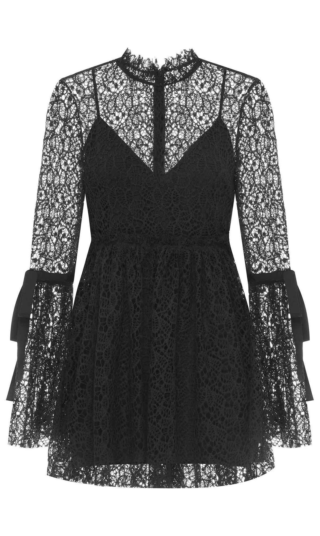 Alice McCall Back To You Lace Mini Dress Black Size 6  for rent on The Volte - main image