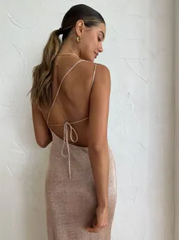 Third Form Heavy Metal Knit Cowl Slip In Rose Gold Size 8 for rent on The Volte - image 3