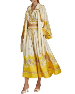 Zimmermann High Tide Cropped Jacket & Skirt Set Yellow Sailboats  Size 0/Au 8 for rent on The Volte - image 2