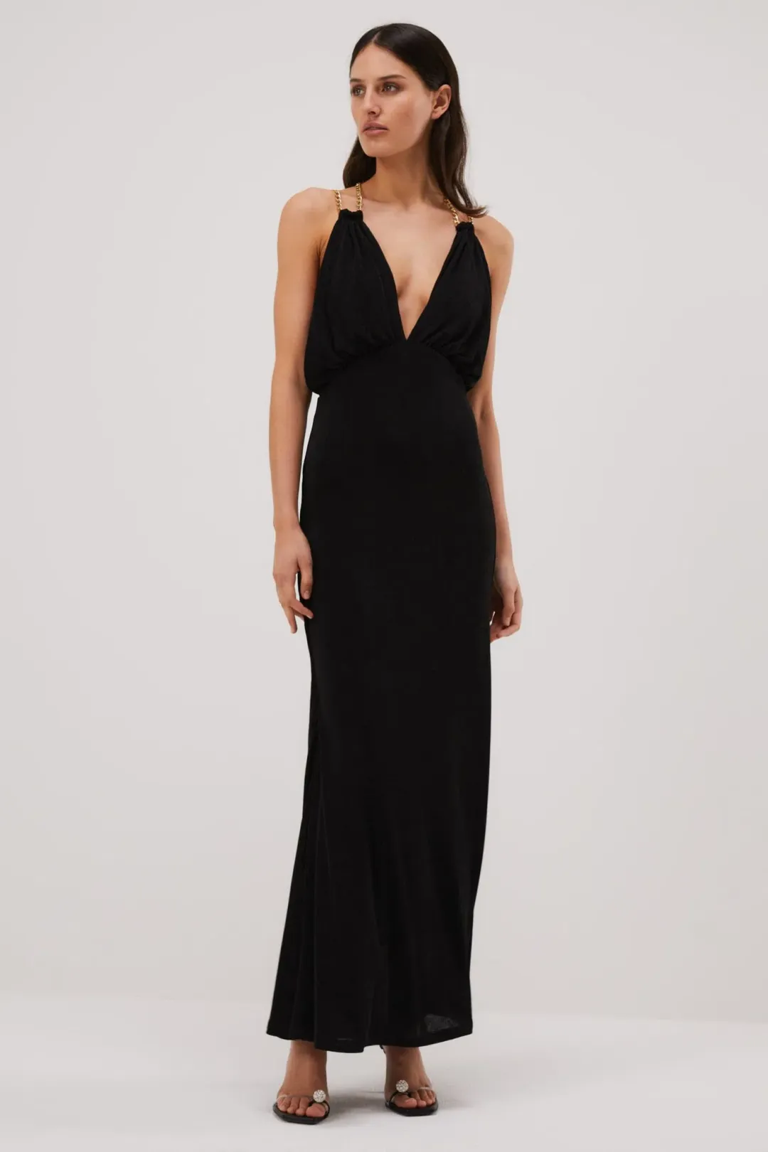 MISHA Aminah Gown Black Size 10/M  for rent on The Volte - main image