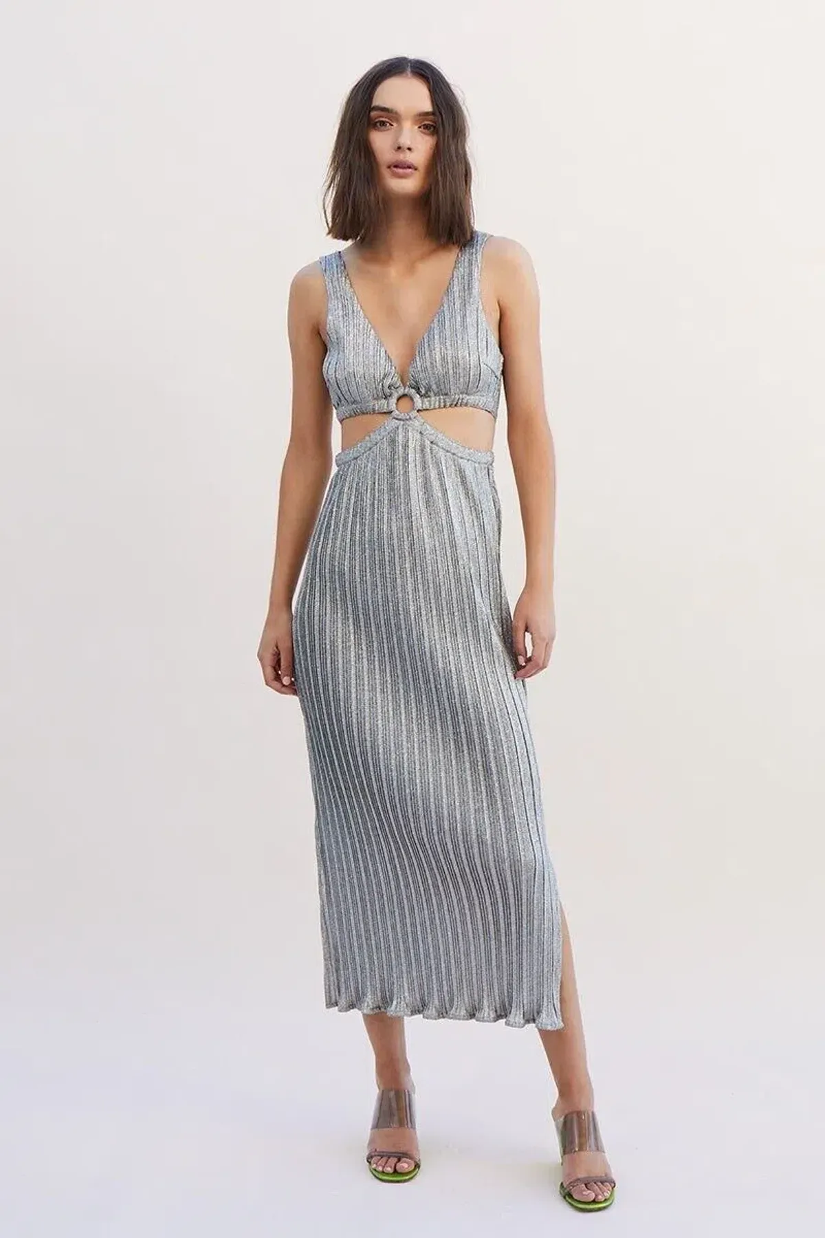 Suboo Ana Sleeveless Maxi Dress Silver Size XS / AU 6 for rent on The Volte - main image