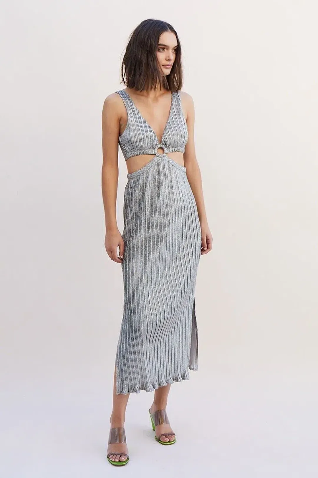 Suboo Ana Sleeveless Maxi Dress Silver Size XS / AU 6 for rent on The Volte - main image