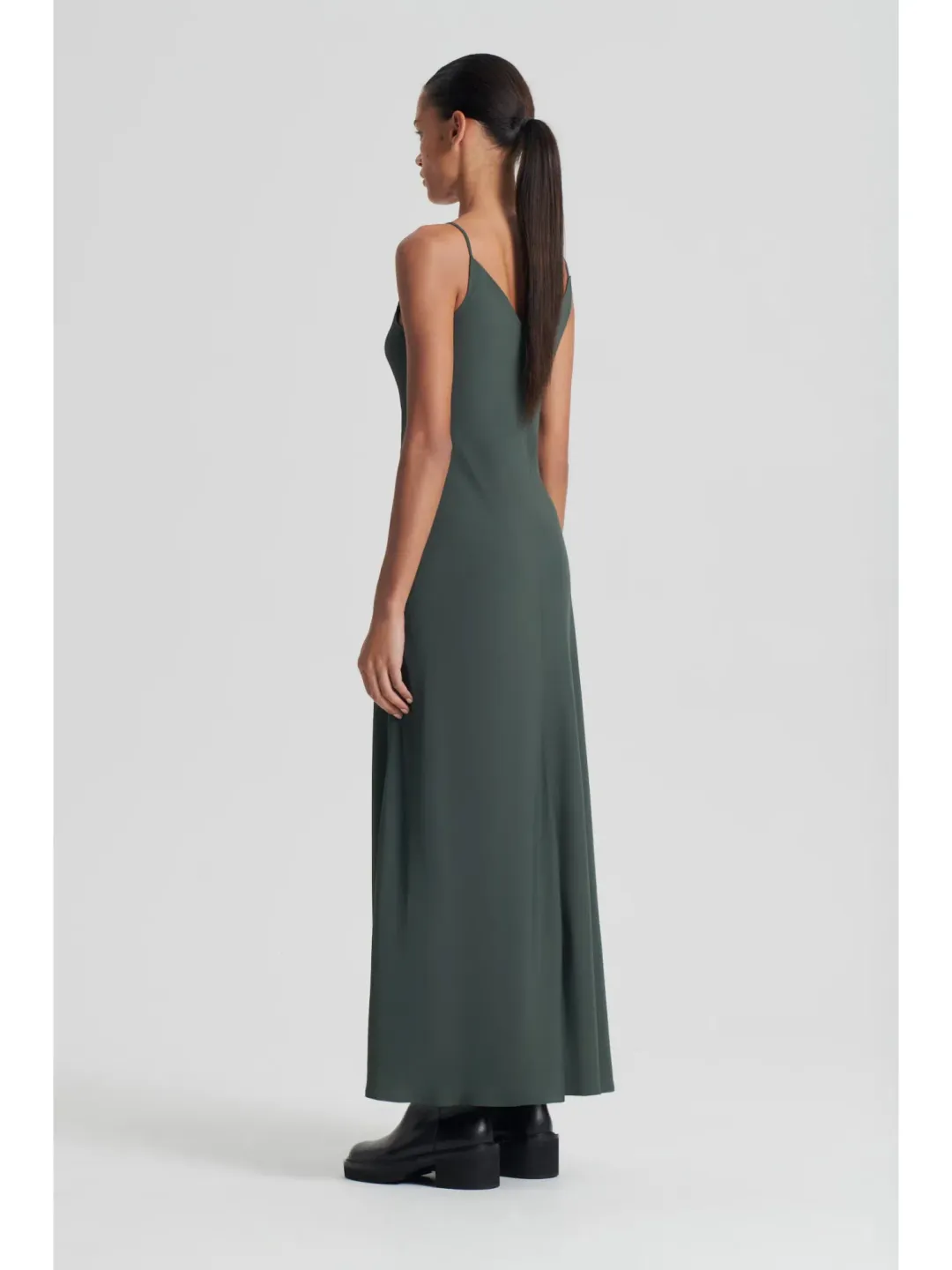 Scanlan Theodore Powdered Viscose Slip Dress in Safari Size AU 6  for rent on The Volte - main image