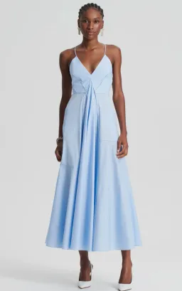 Scanlan Theodore Parachute Strappy Dress in  Tinted Blue Size 6 / XS for rent on The Volte - image 1